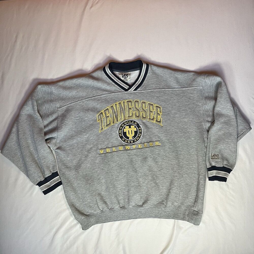 VTG University Of Tennessee Sweatshirt UT XL Breathable Gray Embroidery Spellout